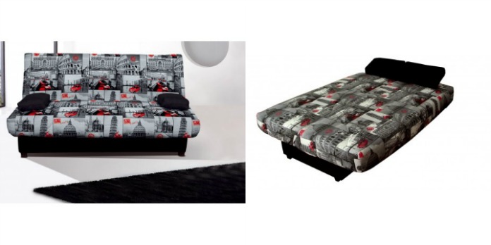 Sofá cama asequible con apertura clic-clac