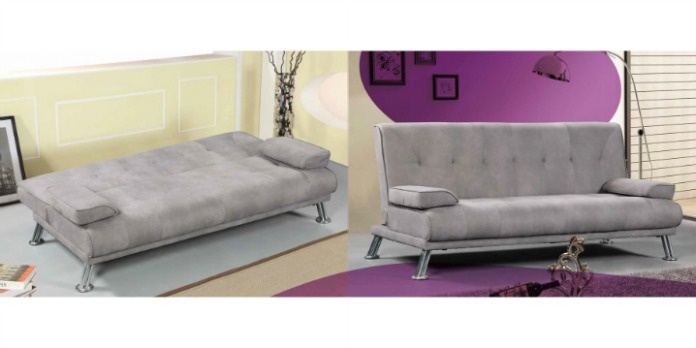 Sofá cama económico con patas cromadas