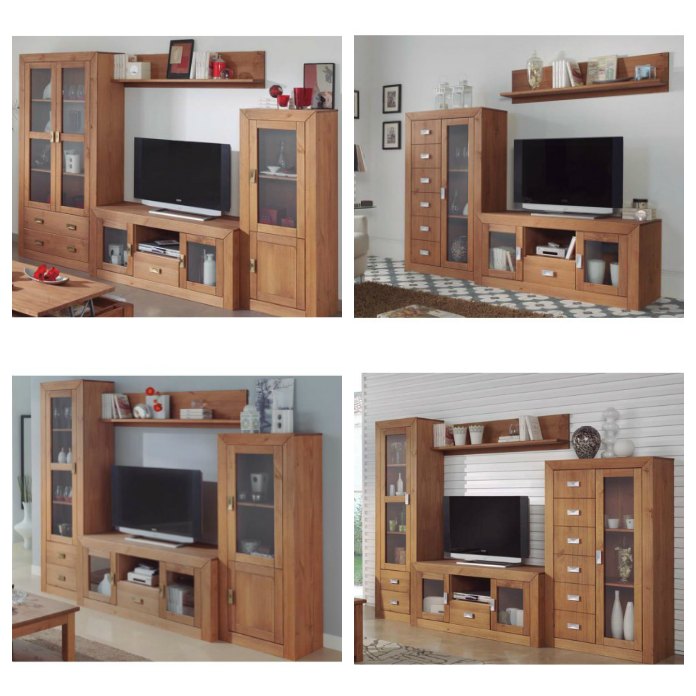 Muebles de madera salón bahía
