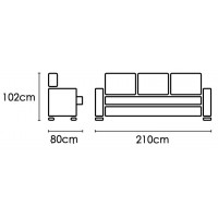 Sofá Rum 3P 210cm