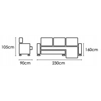 Chaiselongue Tadis 230cm