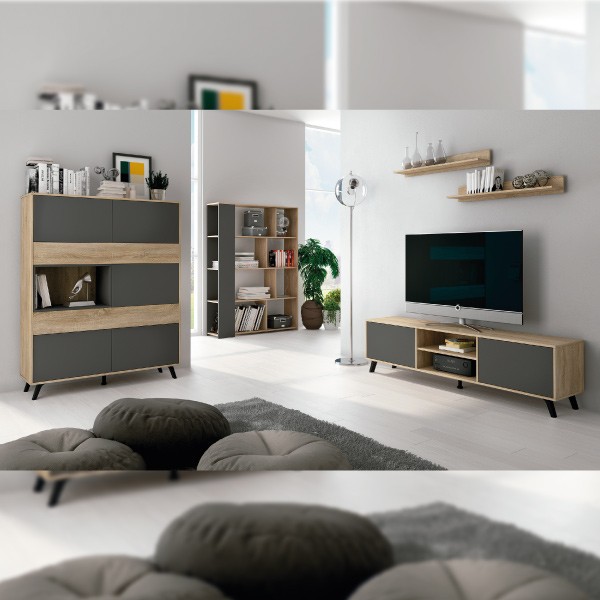 PACK Muebles Salón Completo City Roble 