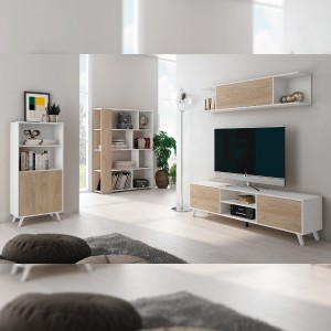 Salón Soto completo N02 blanco - roble