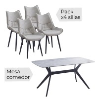 Conjunto mesa + 4 sillas Calista