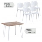 Conjunto mesa + 5 sillas Jansen