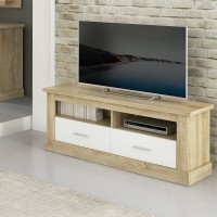 Bajo TV 2 cajones Chellén Cambria-Blanco