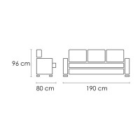 Sofá 3 plazas UVE express Perla