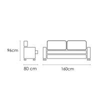 Sofá 2 plazas UVE express Perla