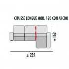 Chaiselongue Alabama 235cm