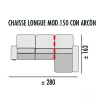 Chaiselongue Orlando 280cm