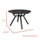 Mesa redonda extensible Ross 120