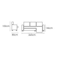 Chaiselongue Stryke beig express