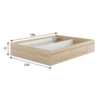 Cama Bed 4 cajones roble canadian