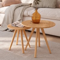 Juego de 2 mesas auxiliares madera cook