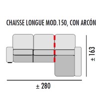 Chaiselongue Boston 280cm
