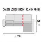 Chaiselongue Boston 280cm