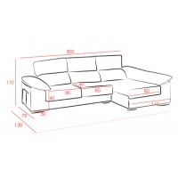 Chaiselongue Franca Express tapizado Magnol Cemento