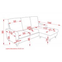 Chaiselongue Duque reversible nolia cemento