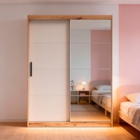 Armario 2 puertas correderas con espejo Inova 150 cm
