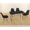 Conjunto mesa y 4 sillas Dinamarca negro