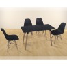 Conjunto mesa y 4 sillas Dinamarca negro